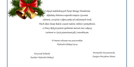 Życzenia świąteczne